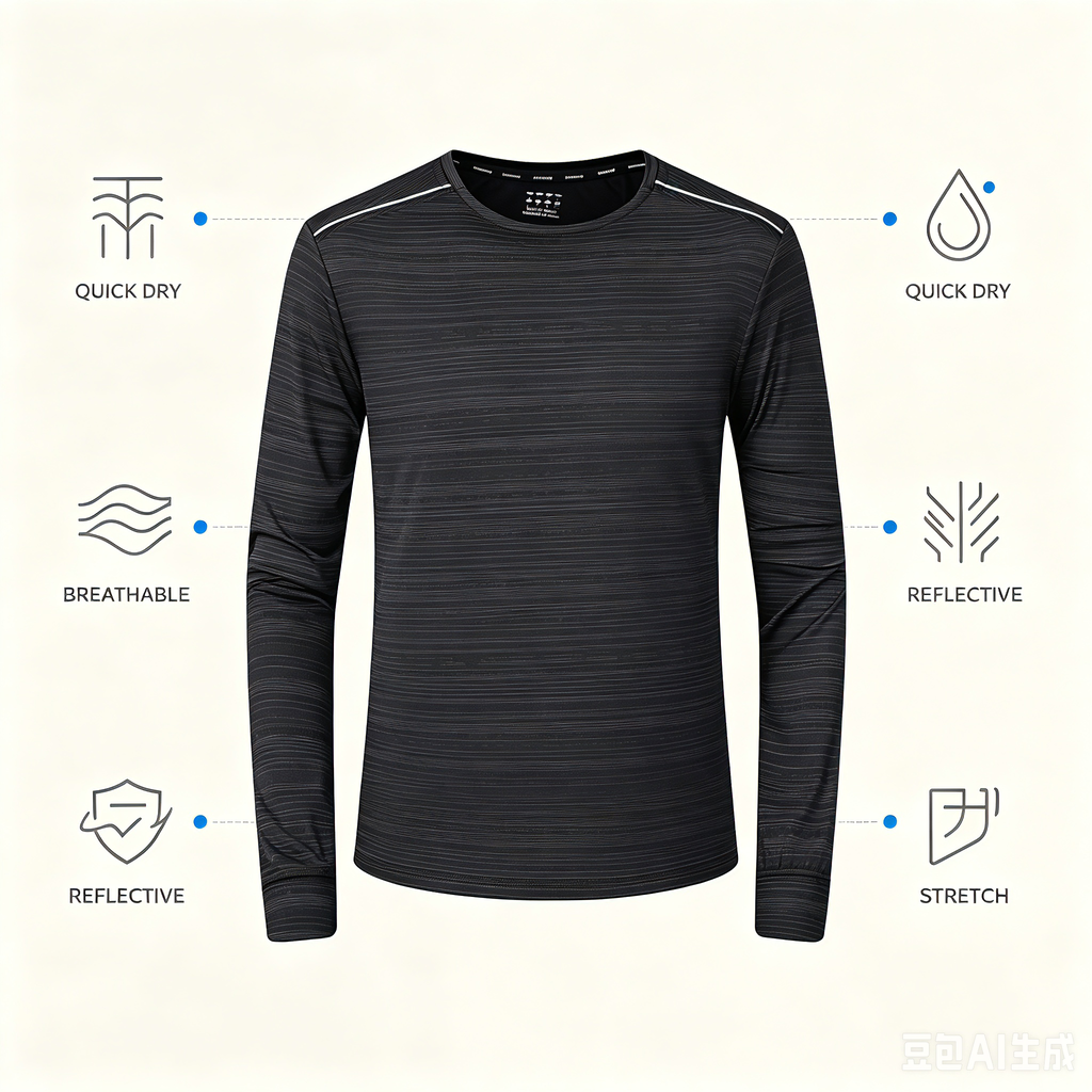 Men's Quick-Dry Long Sleeve Training Top — Heather Charcoal
