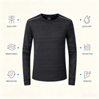 Men's Quick-Dry Long Sleeve Training Top — Heather Charcoal